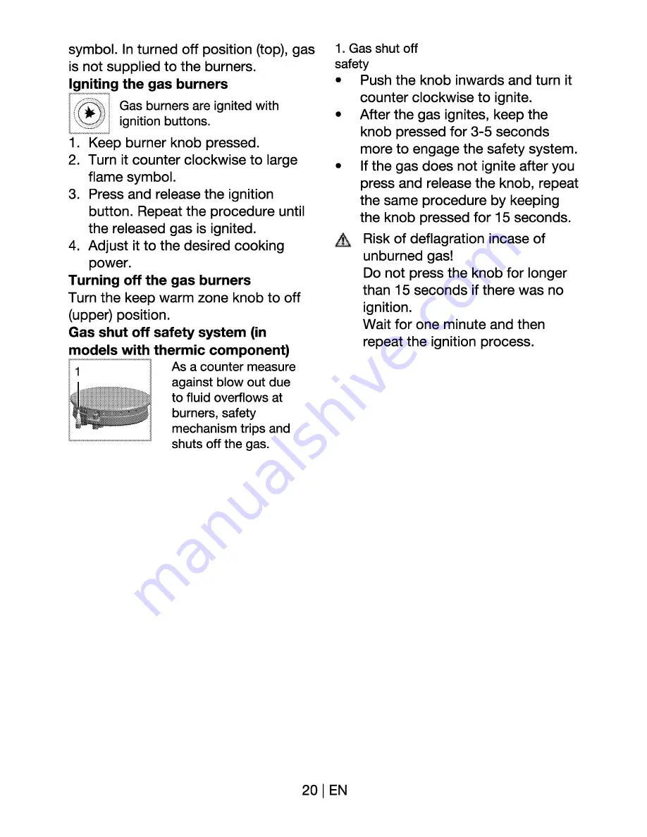 Beko CG 51011 GS User Manual Download Page 20