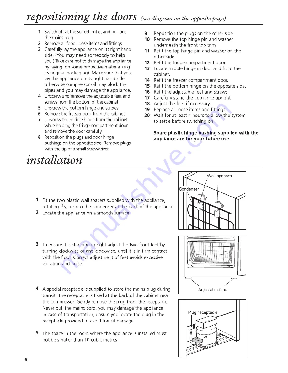 Beko CGA9956FF Installation, Operation  And Food Storage Instructions Download Page 6