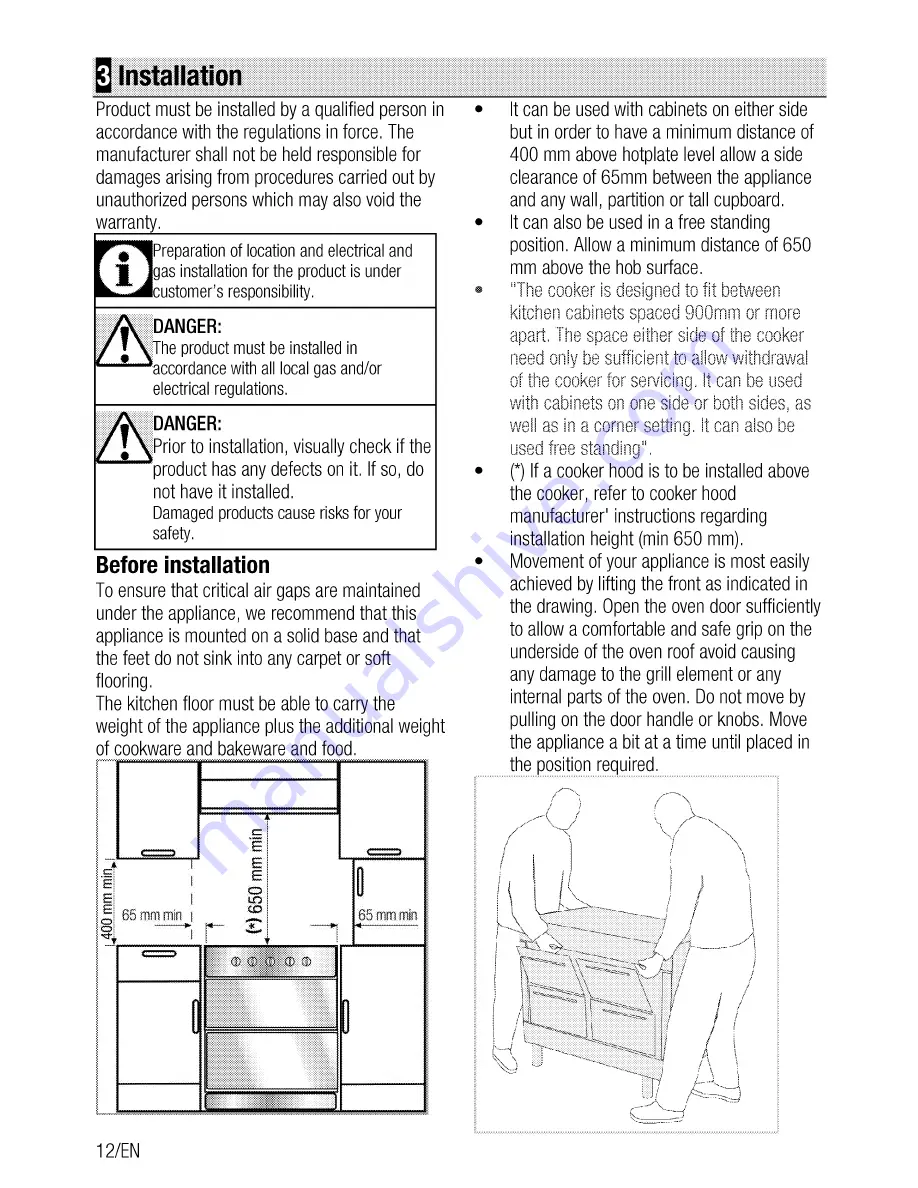 Beko CK 90C230 User Manual Download Page 12