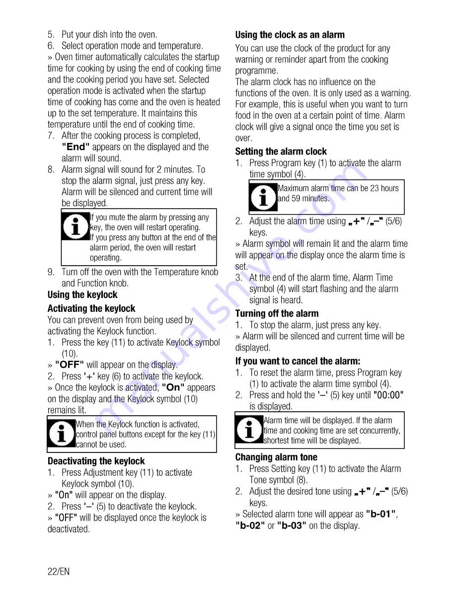 Beko CK 90C230 User Manual Download Page 22