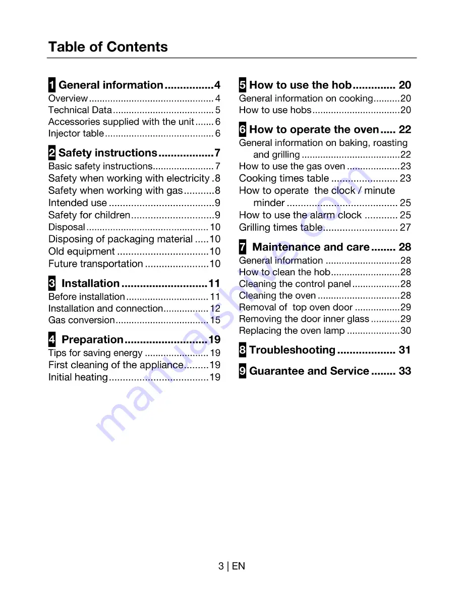 Beko Cook68TGK Double Cavity User Manual Download Page 3