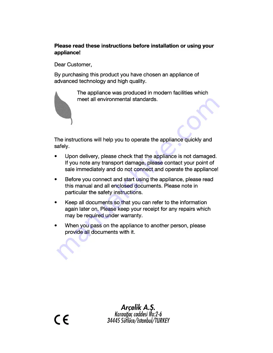 Beko CS 58100 Manual Download Page 3