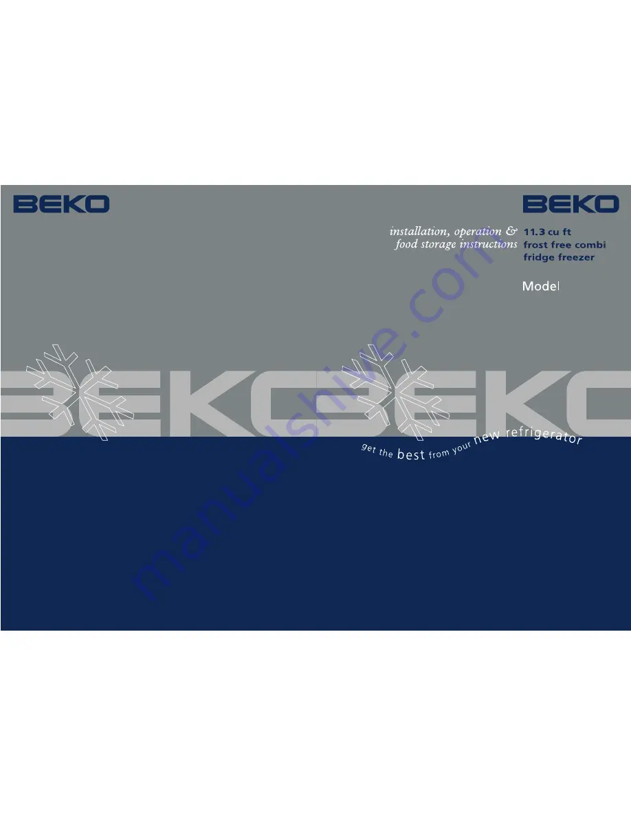 Beko CSA4706FF Installation, Operating & Food Storage Instructions Download Page 1