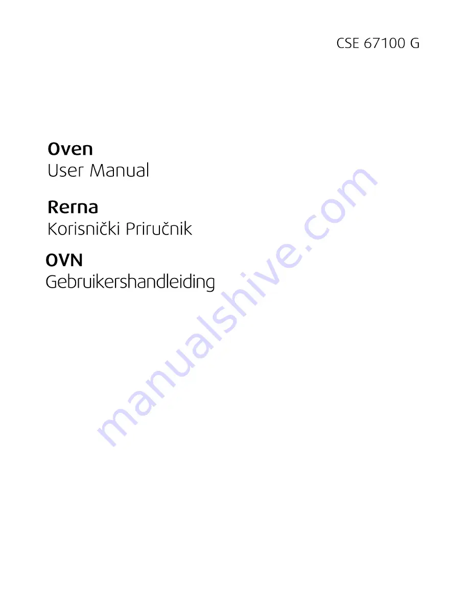 Beko CSE 67100 G User Manual Download Page 1