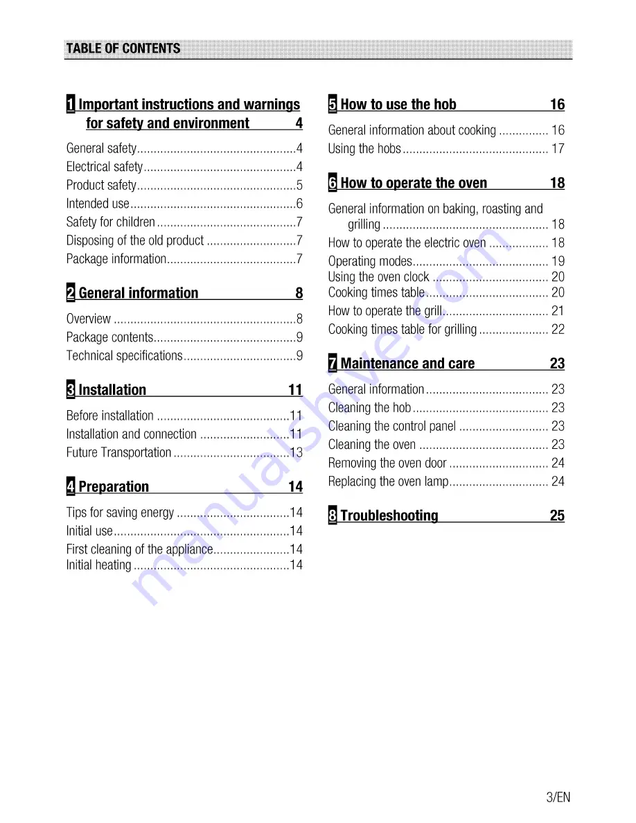 Beko CSE 67100 G User Manual Download Page 3