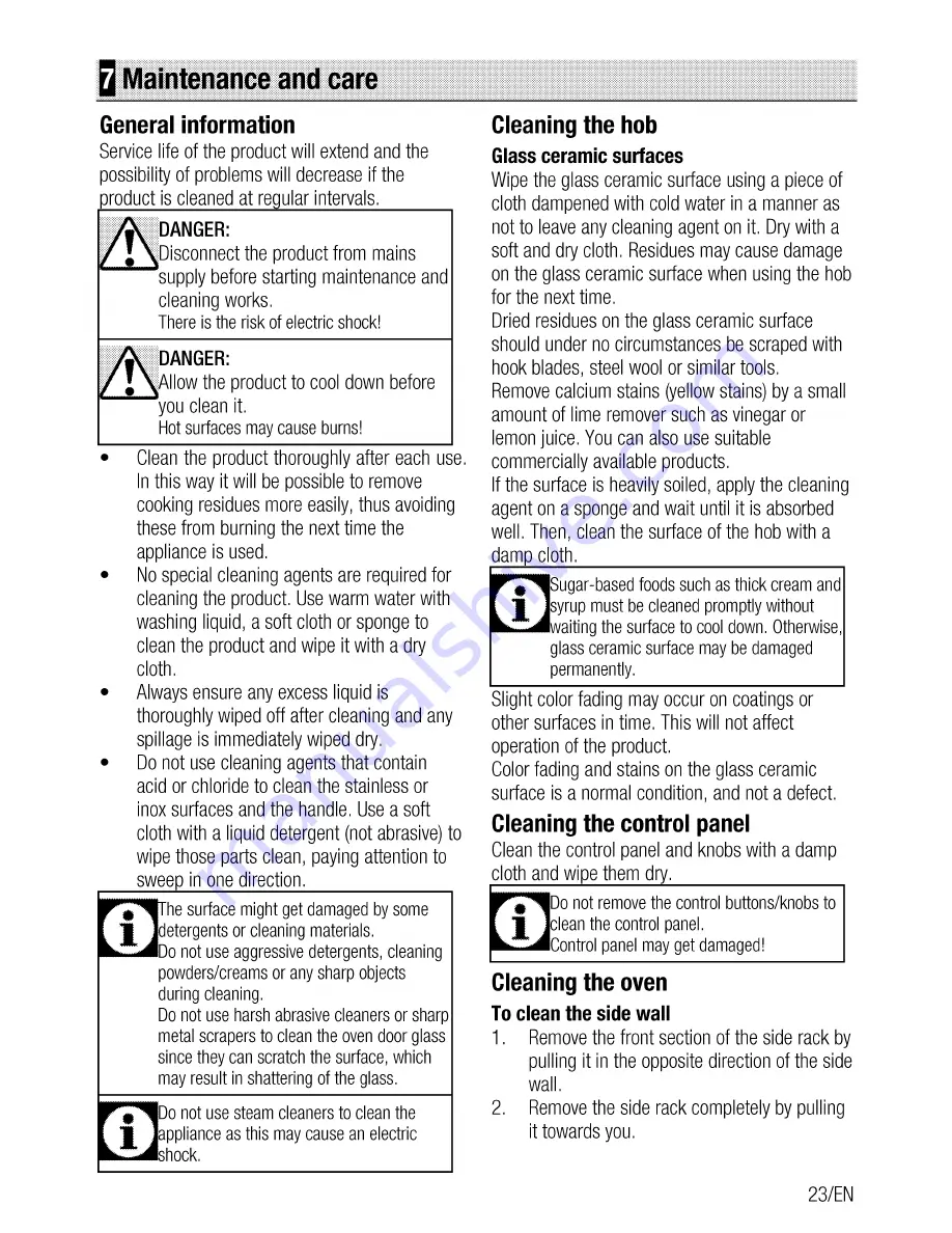 Beko CSE 67100 G User Manual Download Page 23