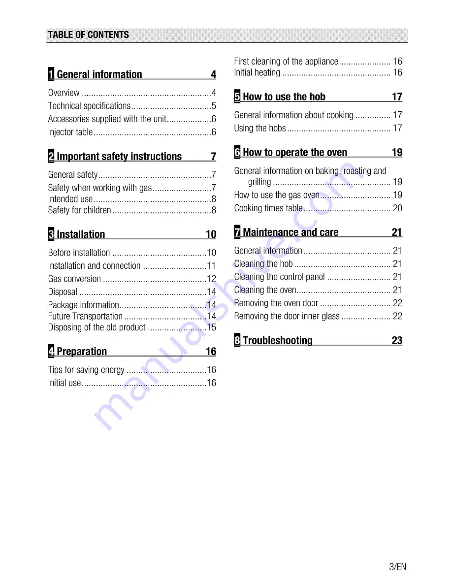 Beko CSG 52010 F User Manual Download Page 3