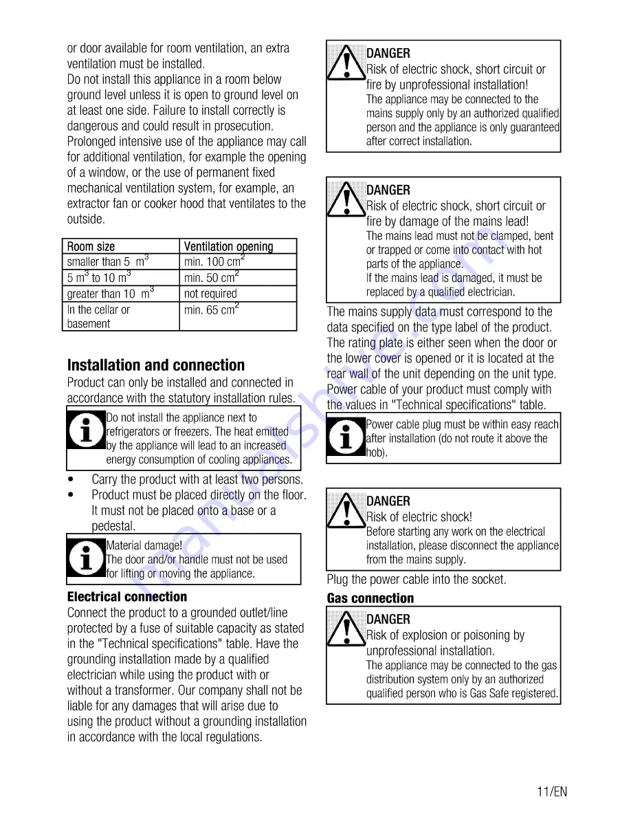 Beko CSG 52010 F User Manual Download Page 11