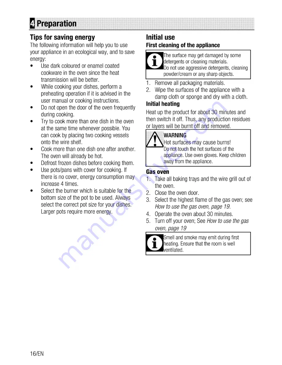 Beko CSG 52010 F User Manual Download Page 16