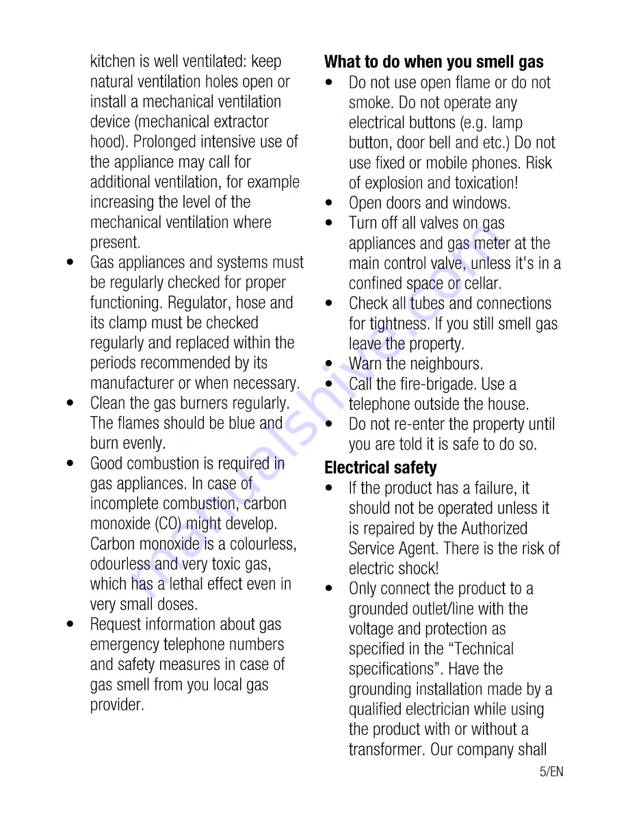 Beko CSG 52010 G User Manual Download Page 5