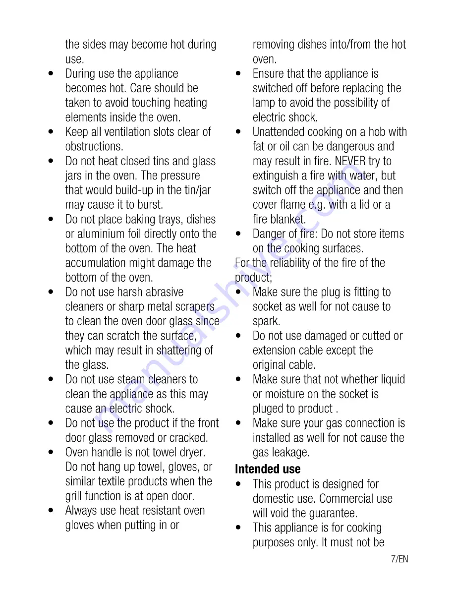 Beko CSG 52010 G User Manual Download Page 7