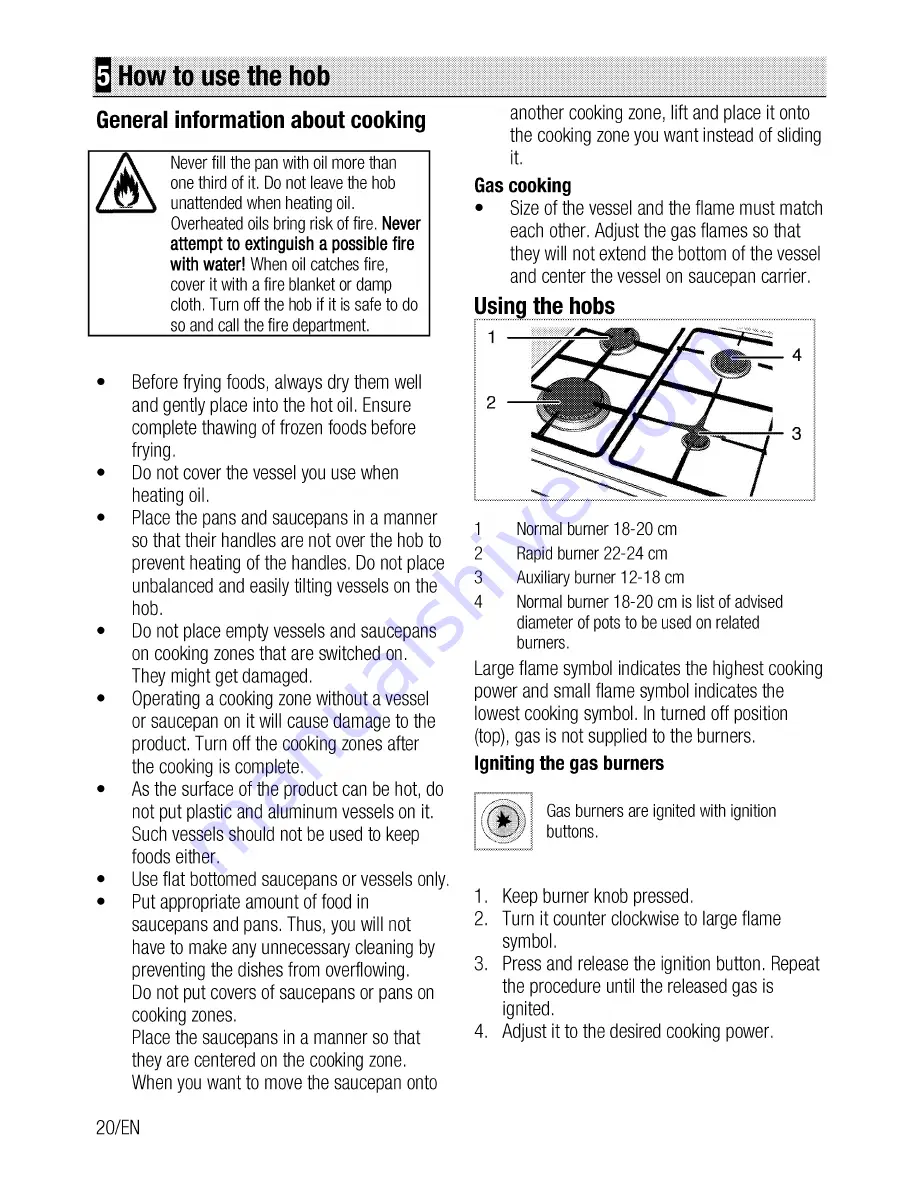 Beko CSG 52010 G User Manual Download Page 20