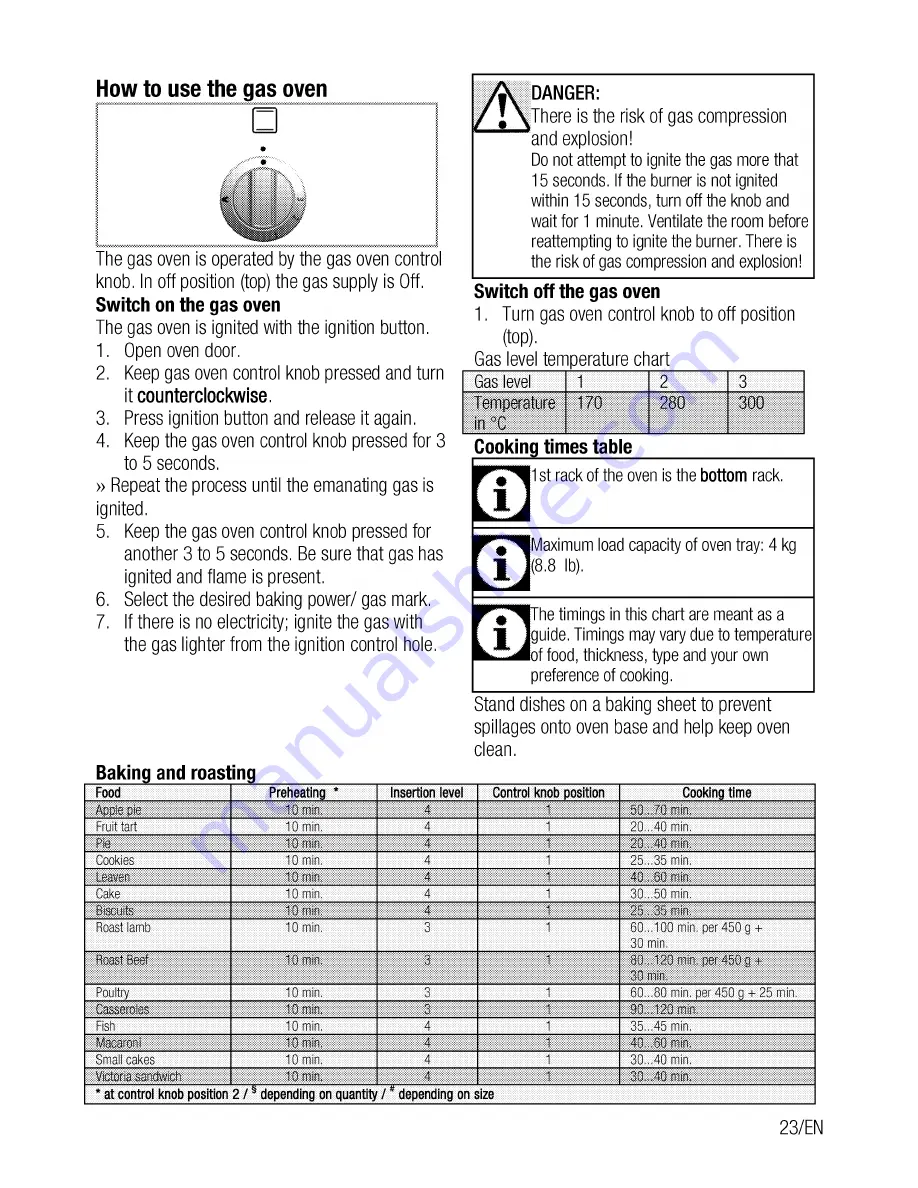 Beko CSG 52010 G User Manual Download Page 23