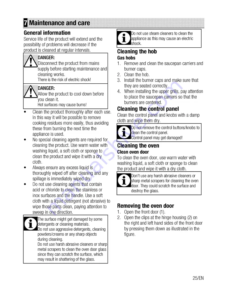 Beko CSG 52010 G User Manual Download Page 25