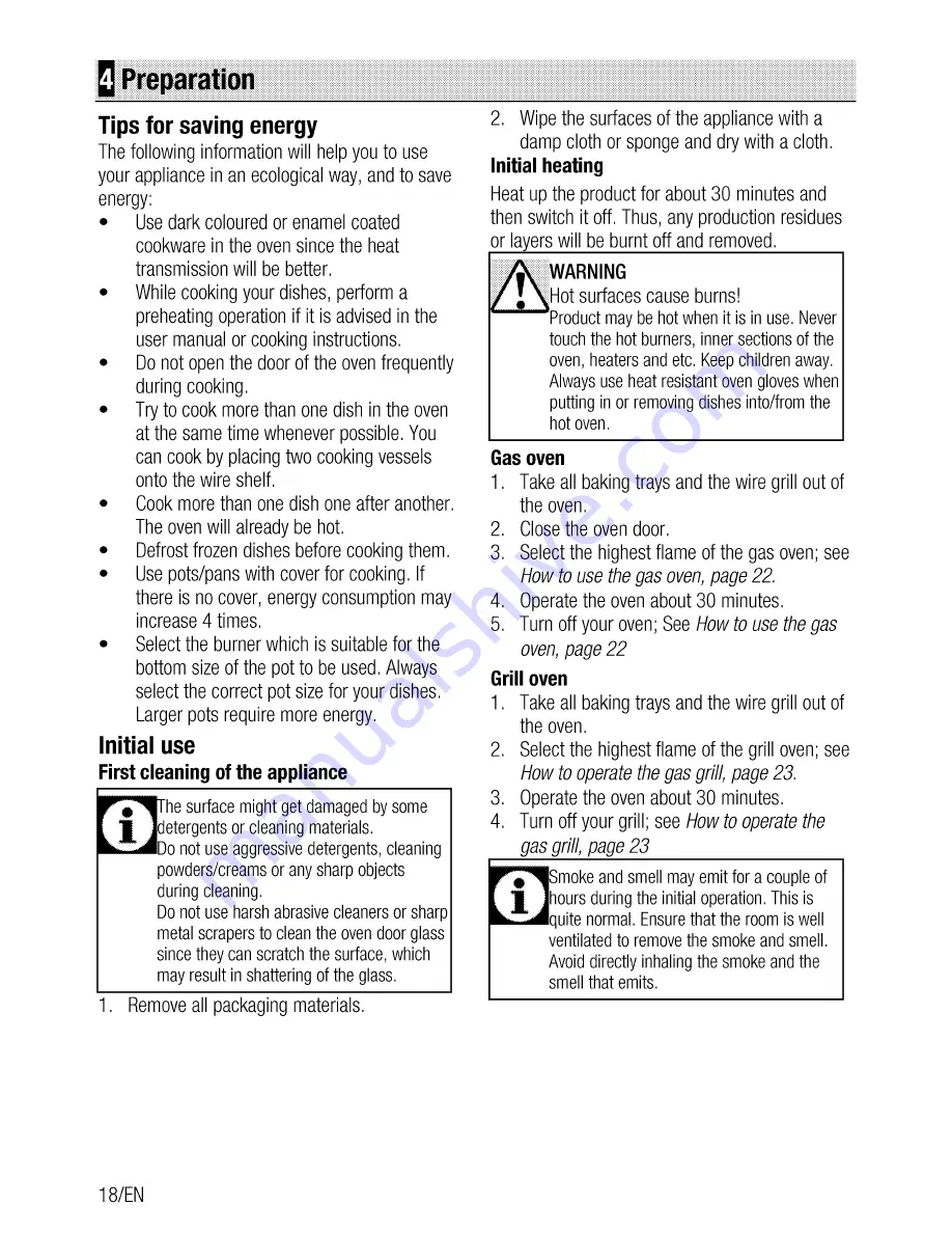 Beko CSG 52120 G User Manual Download Page 18