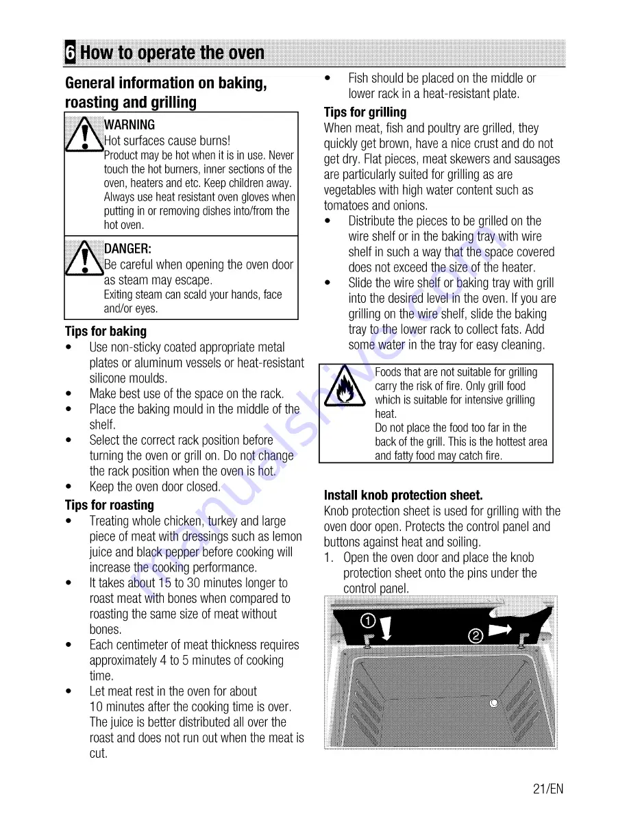 Beko CSG 52120 G User Manual Download Page 21