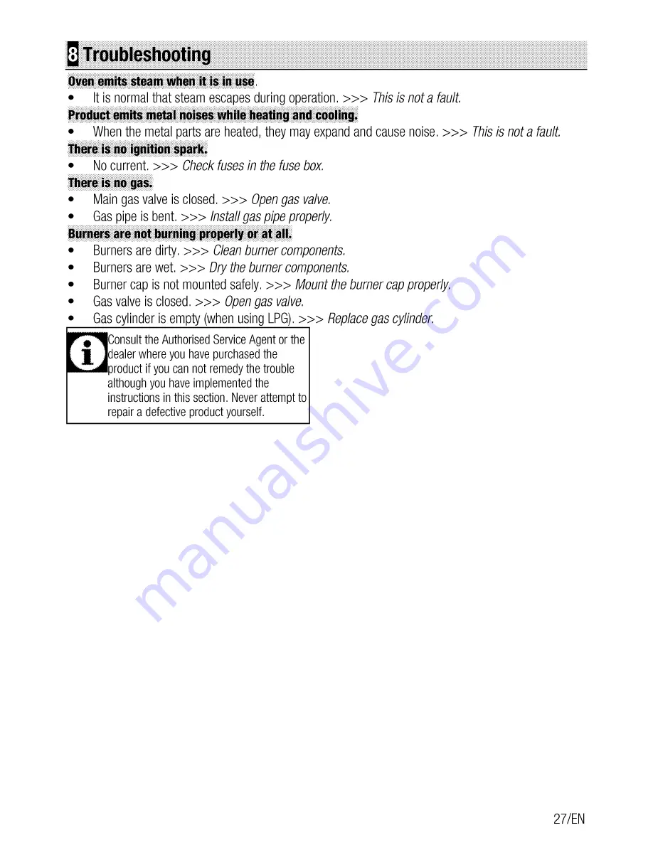 Beko CSG 52120 G User Manual Download Page 27