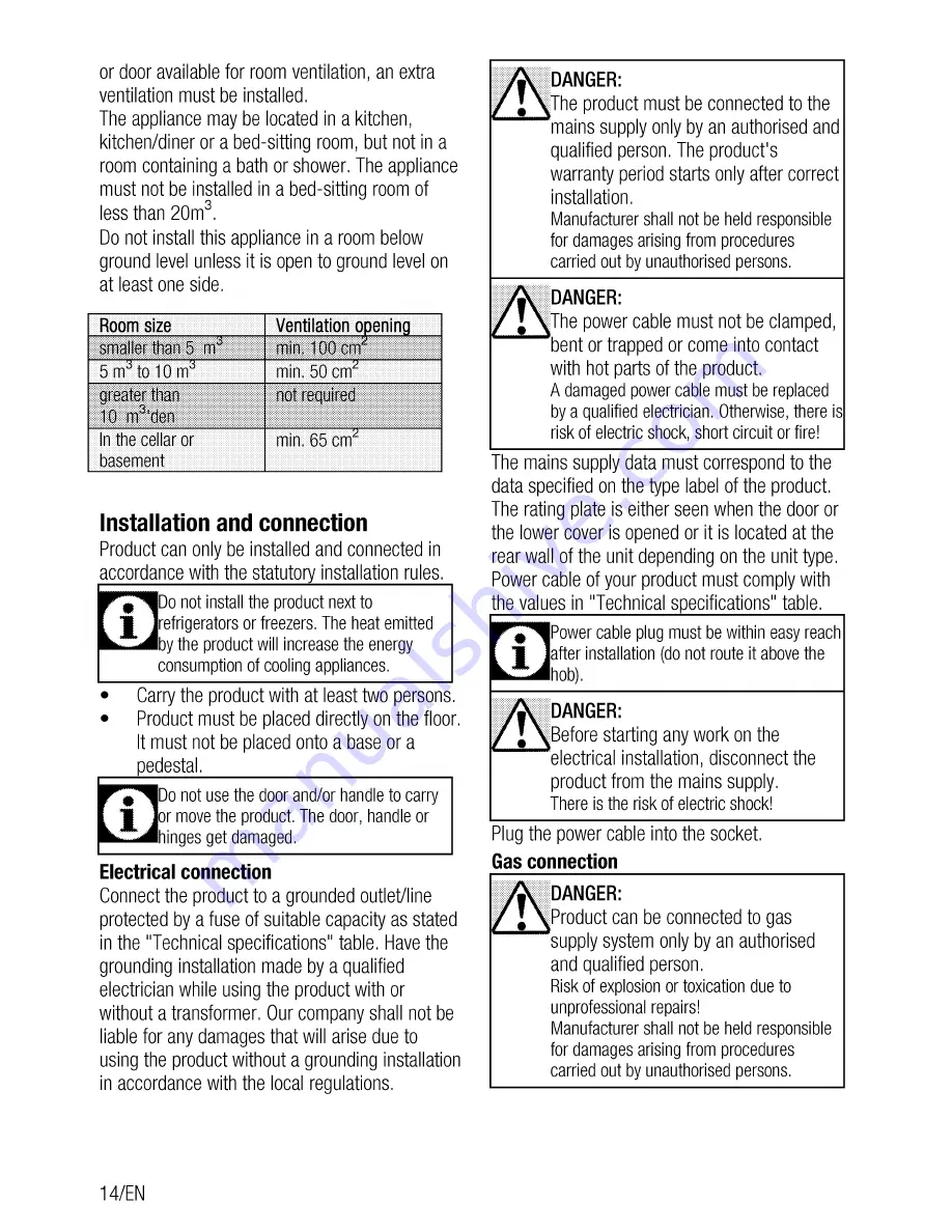 Beko CSG 62010 D User Manual Download Page 14