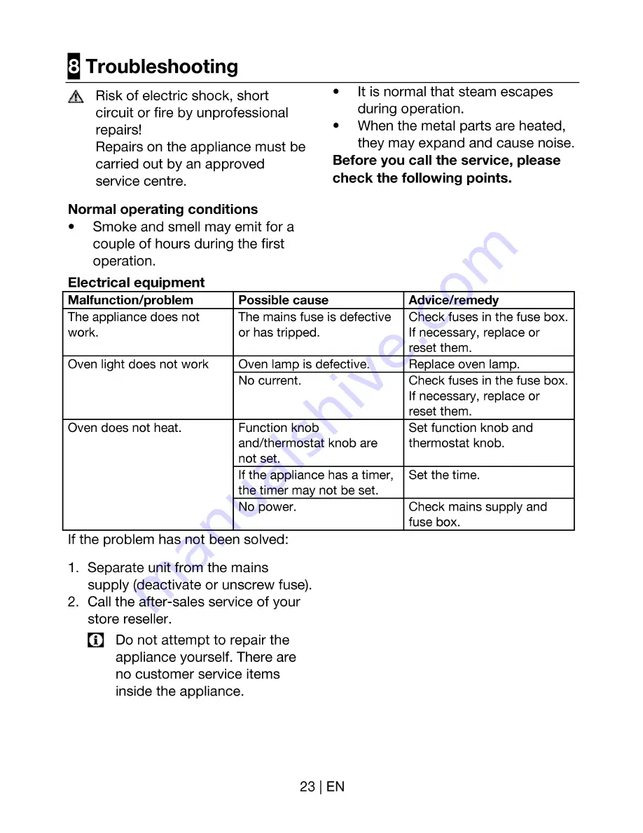 Beko CSM 66001 G Manual Download Page 23