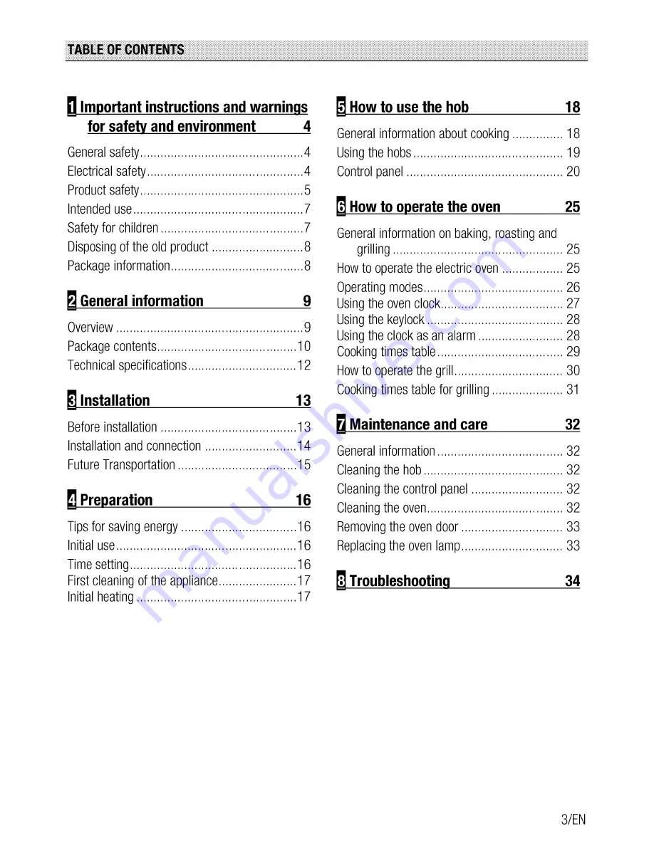 Beko CSM 893601 G User Manual Download Page 3