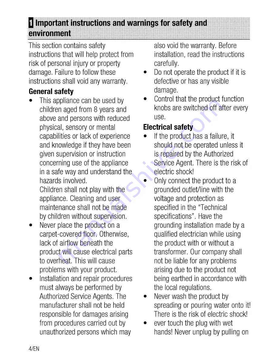 Beko CSM 893601 G User Manual Download Page 4