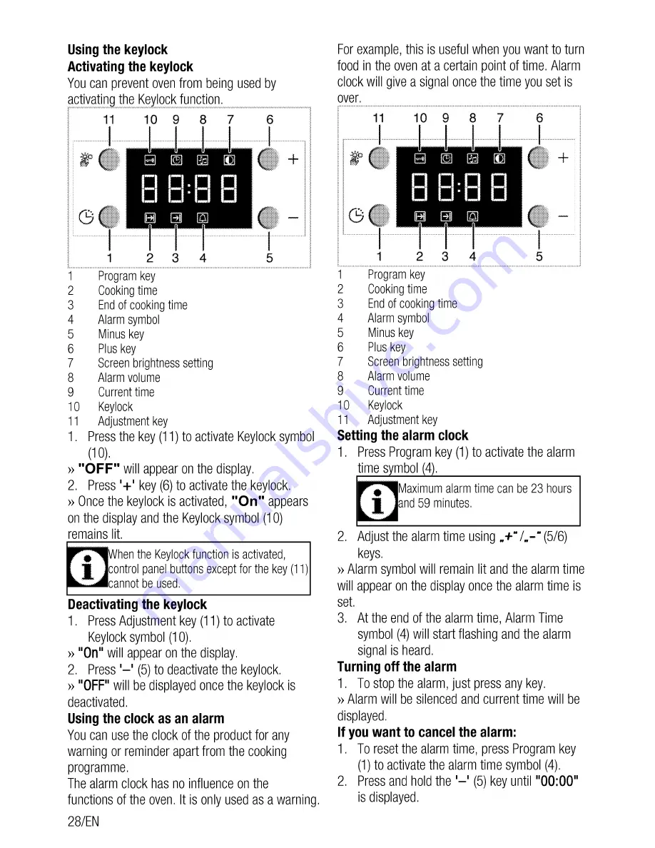 Beko CSM 893601 G User Manual Download Page 28