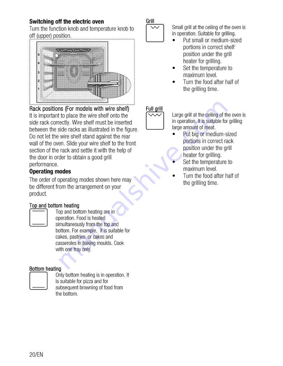 Beko CSS 52001 D User Manual Download Page 20