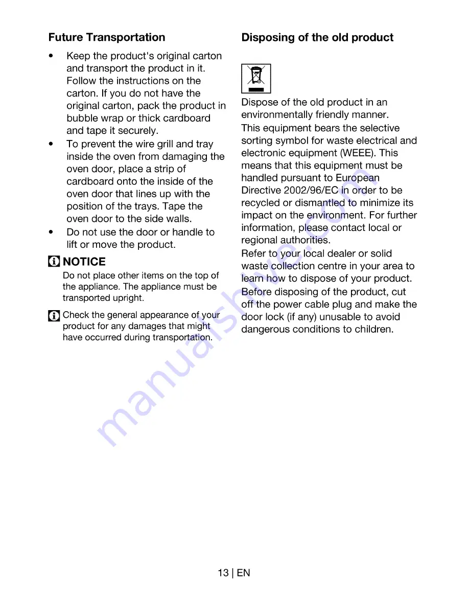 Beko CSS 56000 G User Manual Download Page 13