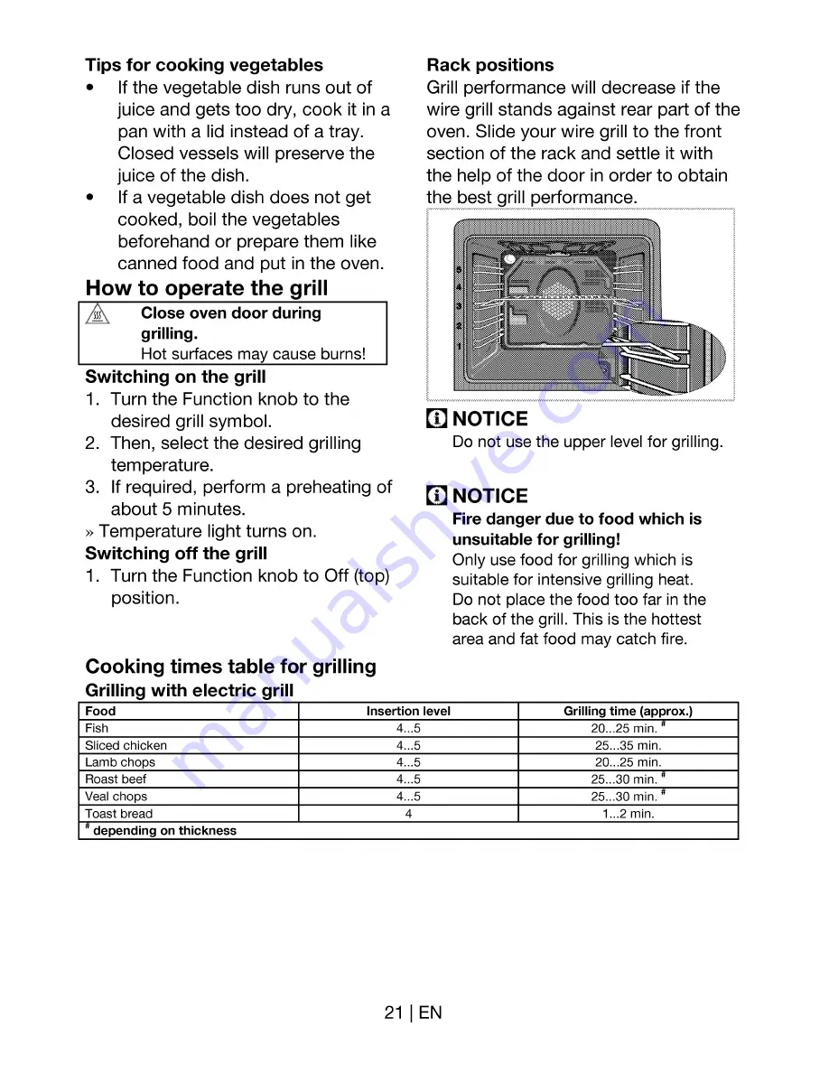 Beko CSS 56000 G User Manual Download Page 21