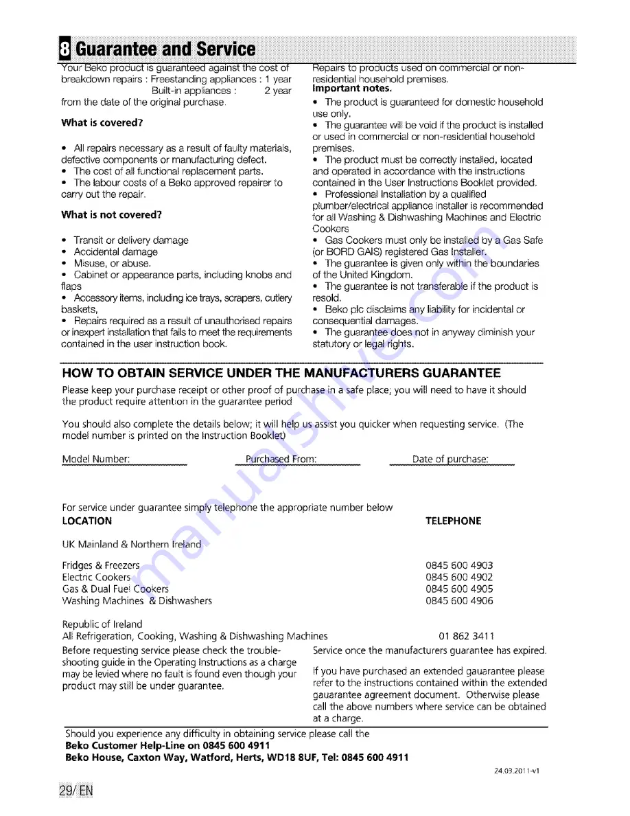 Beko DBDF243WG User Manual Download Page 30