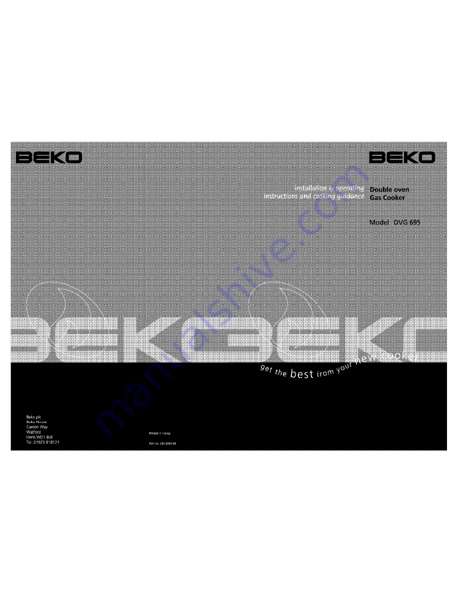 Beko DVG 695 Installation & Operating Instructions And Cooking Guidance Download Page 1