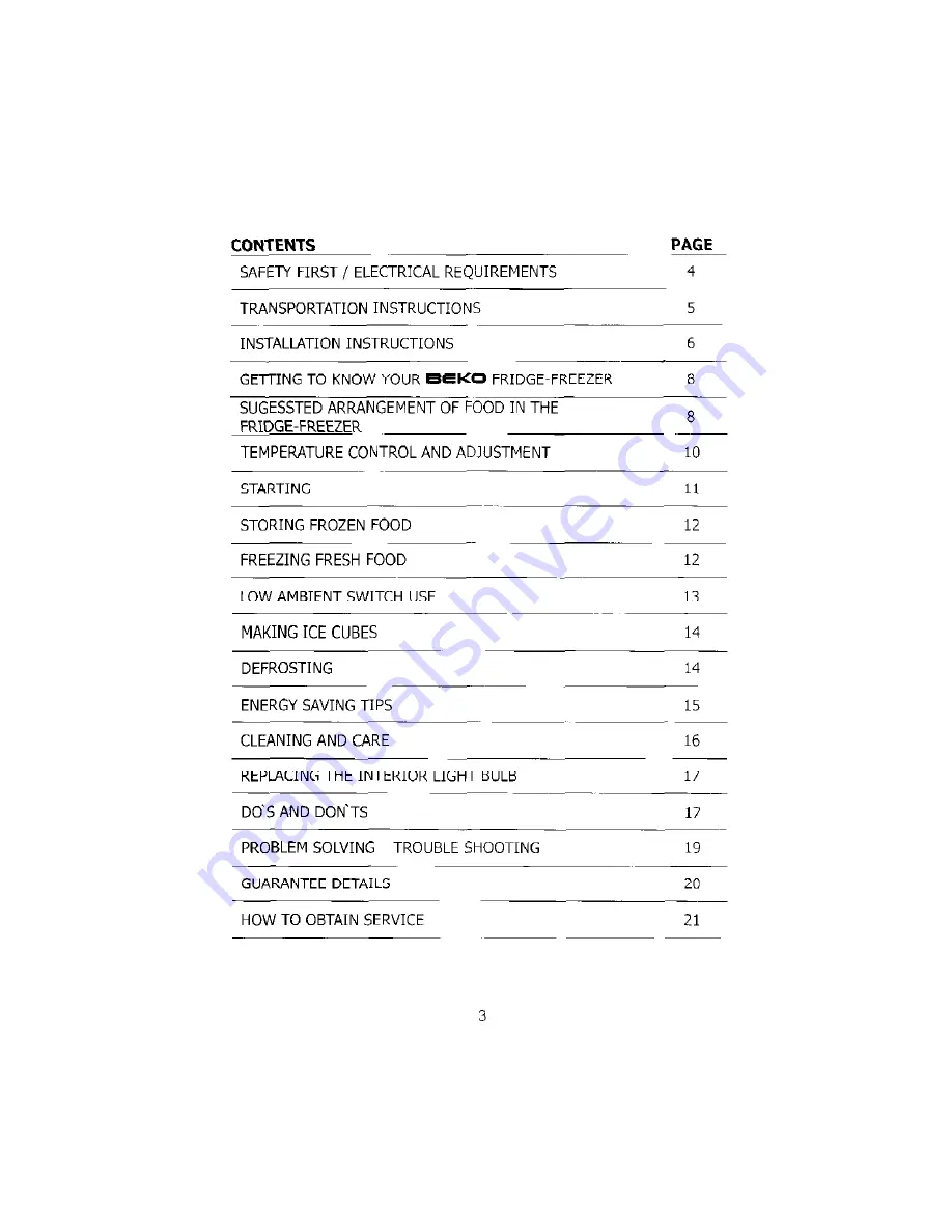 Beko FC140 Manual Download Page 4