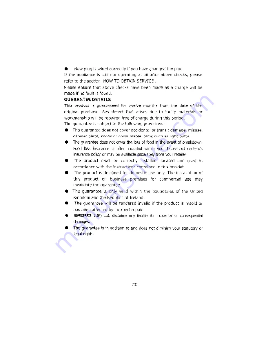 Beko FC140 Manual Download Page 21