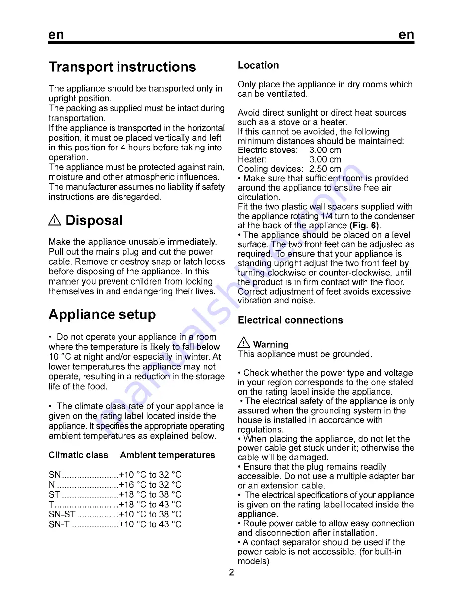 Beko FSE 1010 Manual Download Page 8