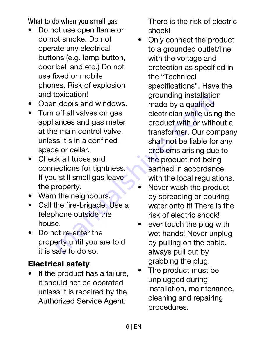 Beko GE 15320D User Manual Download Page 6