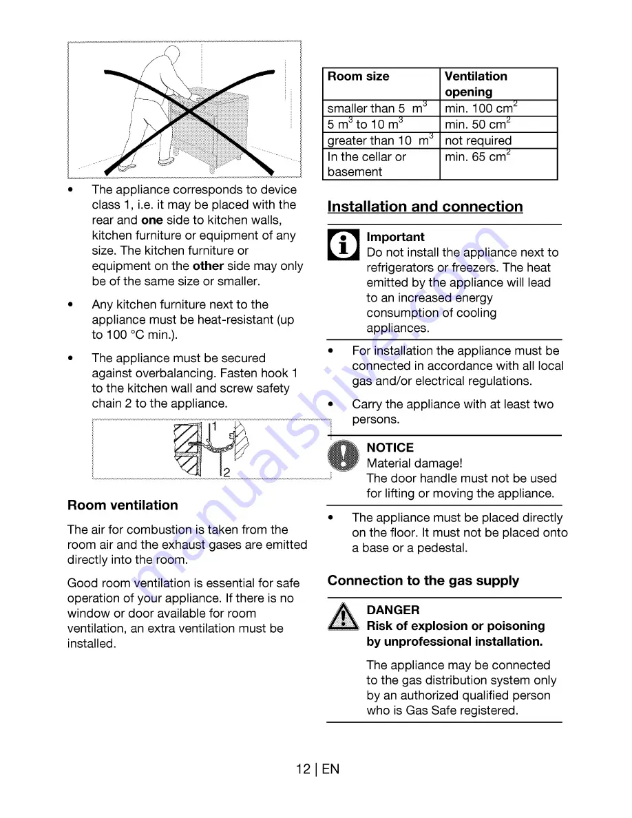 Beko GG 12220 D Manual Download Page 12