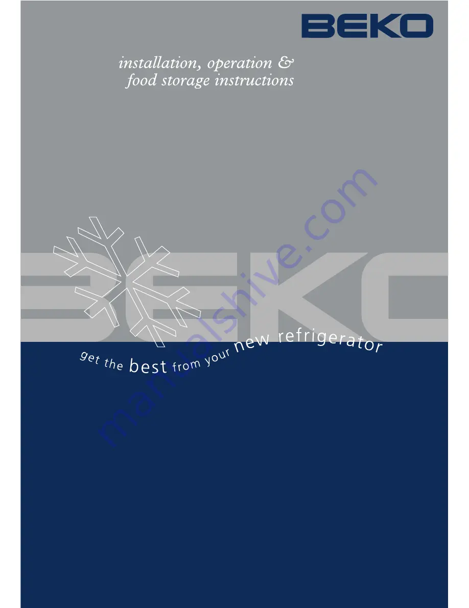 Beko GL22APS Installation, Operation & Food Storage Instructions Download Page 1