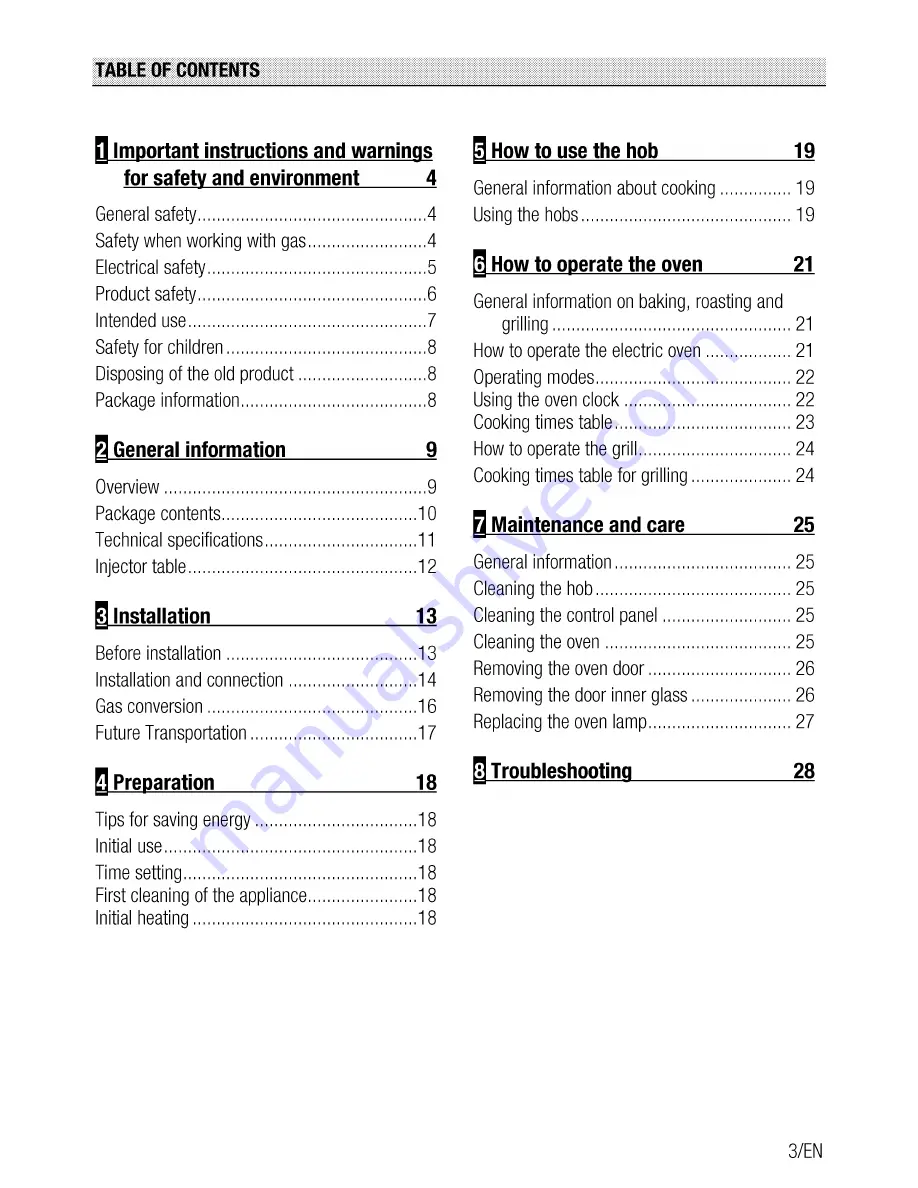 Beko GM 15120DA PR User Manual Download Page 3