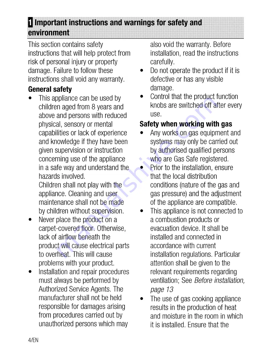 Beko GM 15120DA PR User Manual Download Page 4