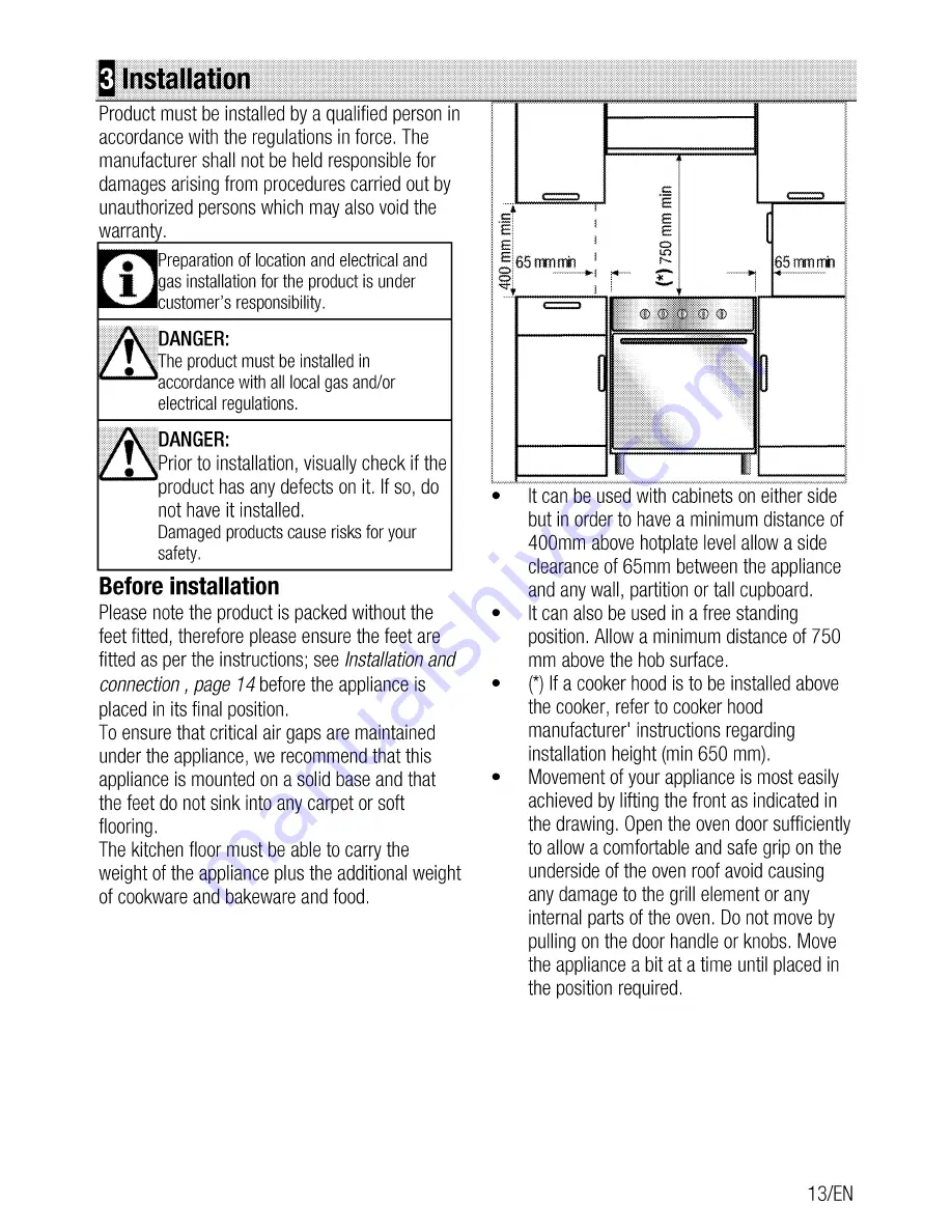 Beko GM 15120DA PR User Manual Download Page 13