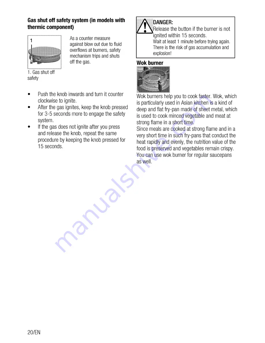 Beko GM 15120DA PR User Manual Download Page 20