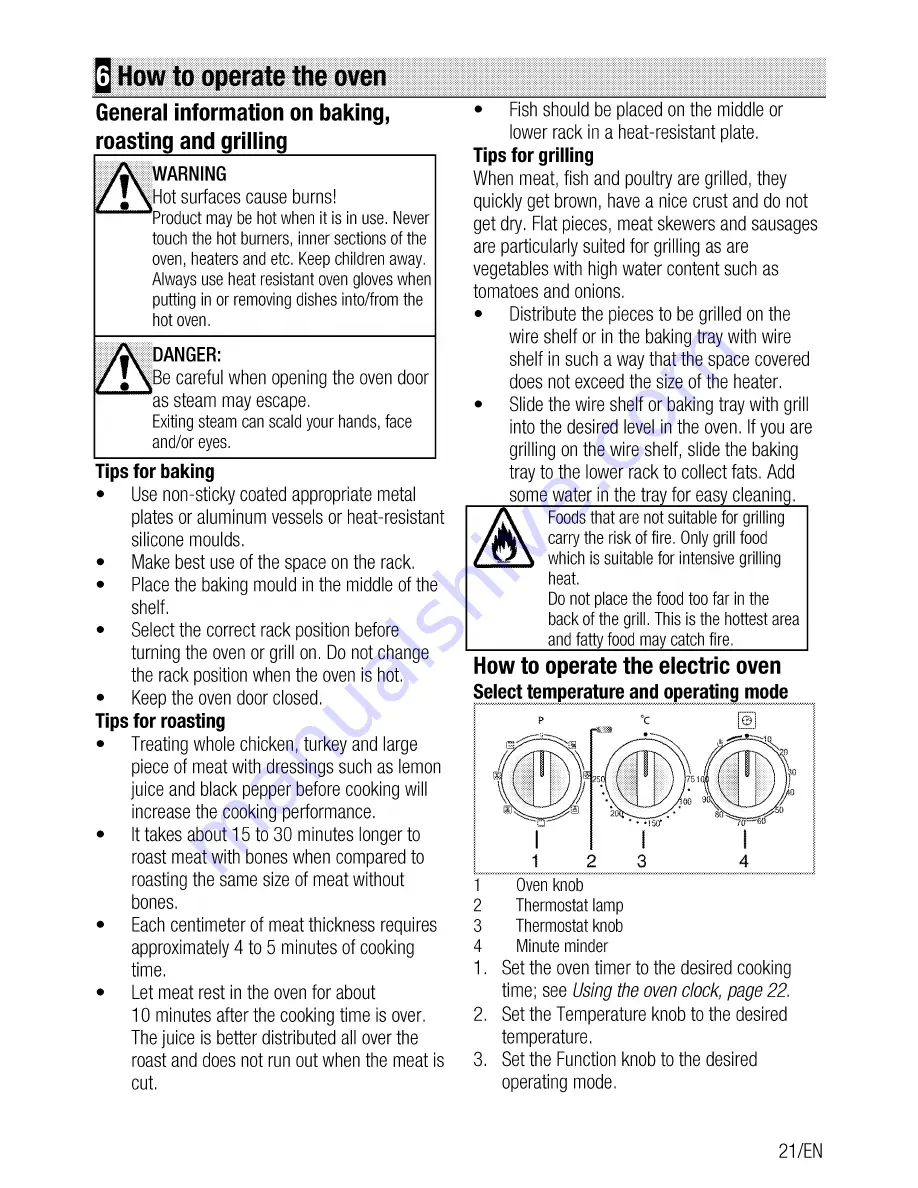 Beko GM 15120DA PR User Manual Download Page 21