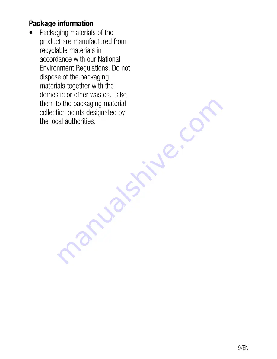 Beko GM 15321 D User Manual Download Page 9