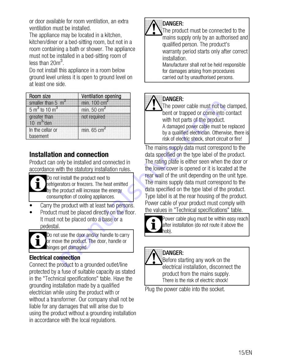 Beko GM 15321 D User Manual Download Page 15