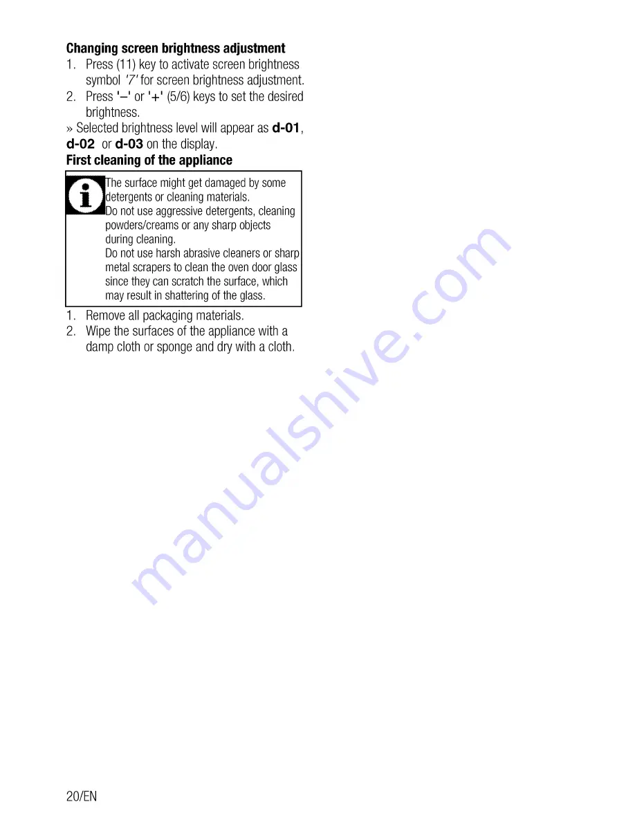 Beko GM 15321 D User Manual Download Page 20