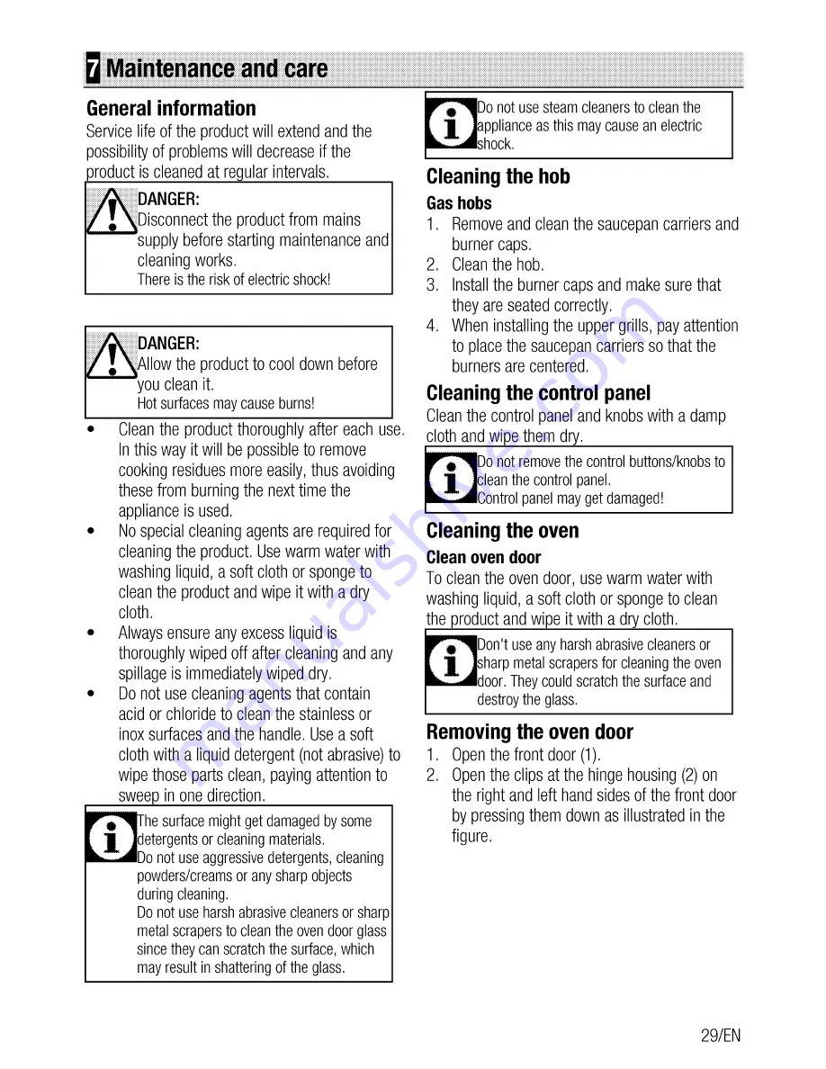 Beko GM 15321 D User Manual Download Page 29