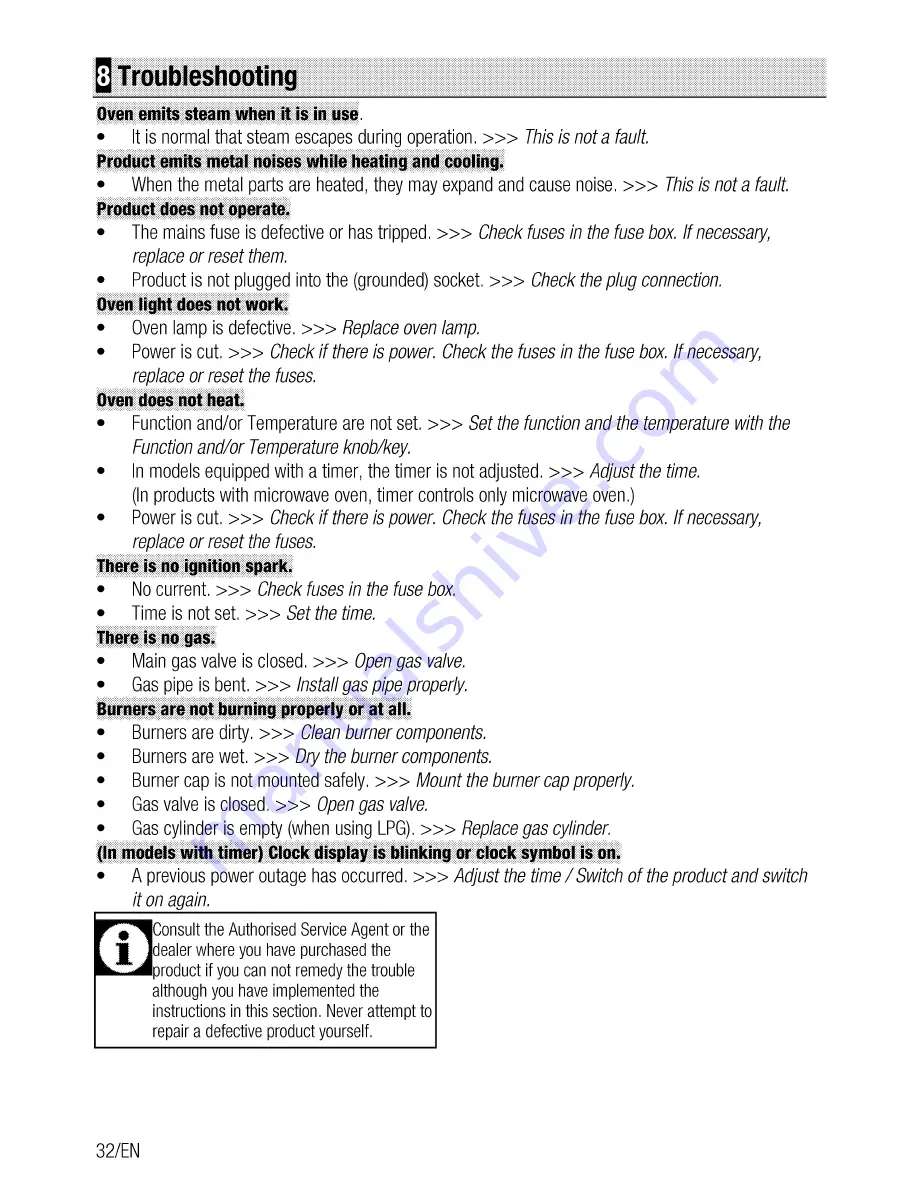 Beko GM 15321 D User Manual Download Page 32