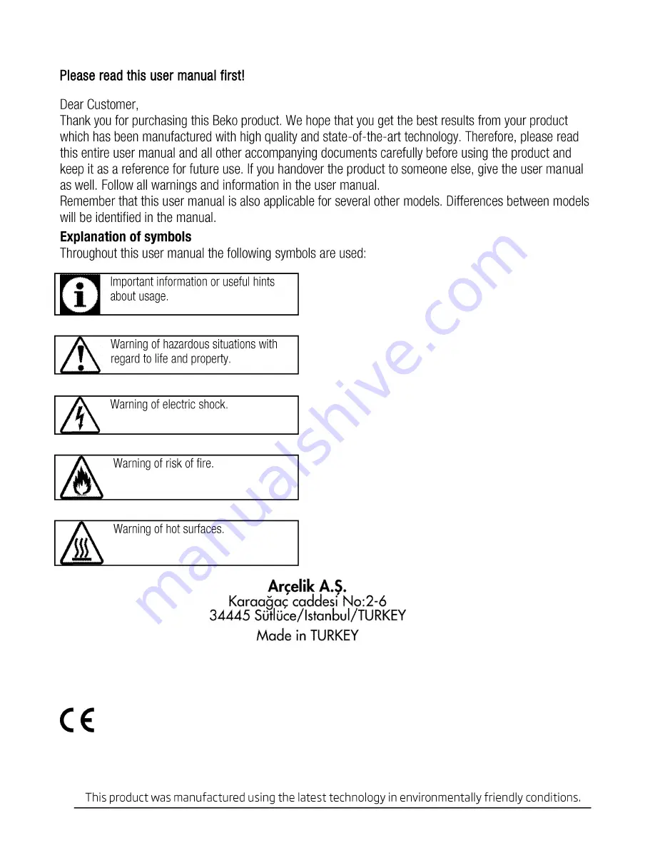 Beko HDCE32200X User Manual Download Page 2