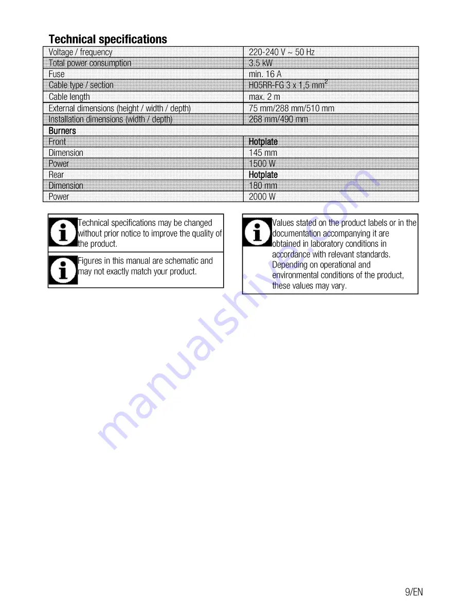 Beko HDCE32201 User Manual Download Page 9