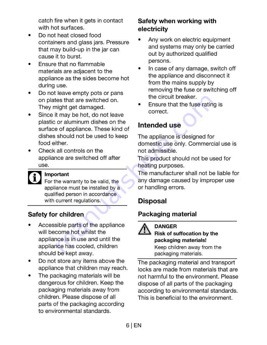 Beko HIC 74400 User Manual Download Page 6